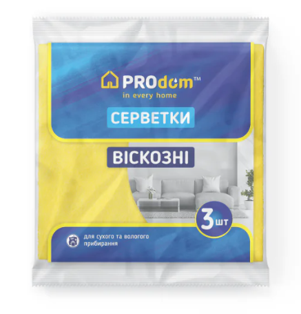Серветки віскозні 5шт ТМ Prodom 30*36